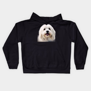 Watercolor Coton De Tulear Face Kids Hoodie